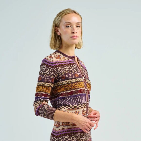 NWT Ulla Johnson Liza Multicolor Wool Folk Cardigan - Picture 4 of 5